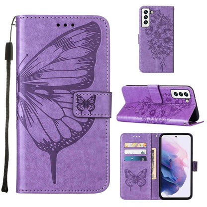 Embossed Butterfly Leather Phone Case with Holder & Card Slot & Wallet & Lanyard, For Samsung Galaxy A13 5G, For Samsung Galaxy F52 5G, For Samsung Galaxy S22 5G