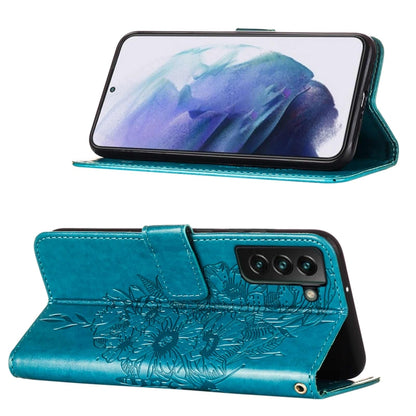 Embossed Butterfly Leather Phone Case with Holder & Card Slot & Wallet & Lanyard, For Samsung Galaxy S22+ 5G, For Samsung Galaxy S22 Ultra 5G, For Xiaomi Mi 11T 5G / 11T Pro 5G