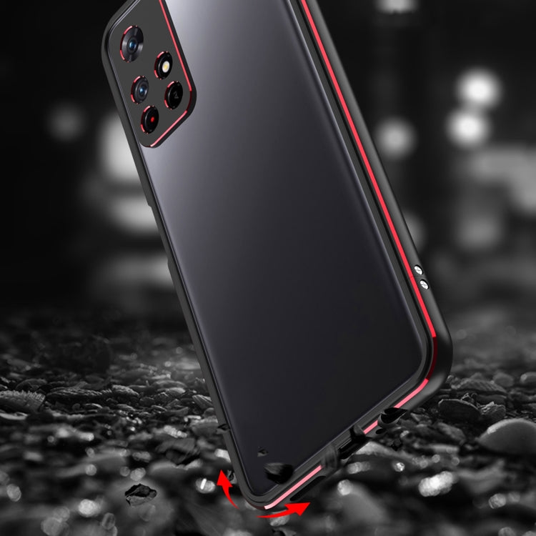Aurora Series Lens Protector + Metal Frame Phone Case, For Xiaomi Redmi Note 11