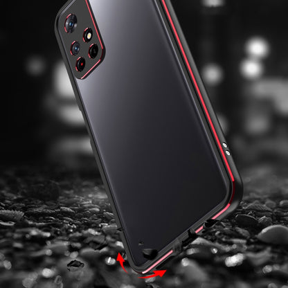 Aurora Series Lens Protector + Metal Frame Phone Case, For Xiaomi Redmi Note 11