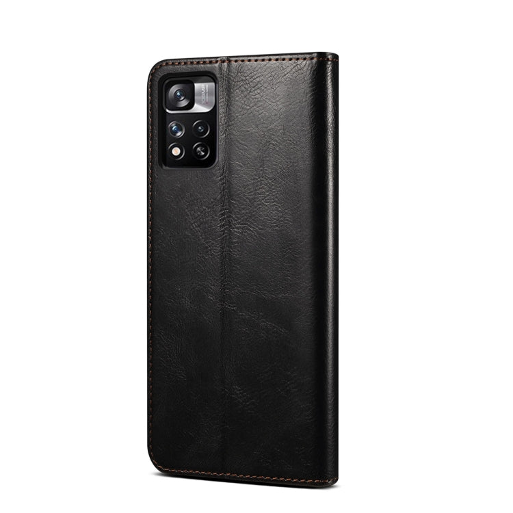 Oil Wax Texture Flip Leather Phone Case with Card Slots & Wallet, For Xiaomi Redmi Note 11, For Xiaomi Redmi Note 11 Pro / 11 Pro+