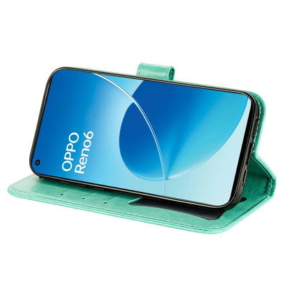7-petal Flowers Embossed Flip Leather Phone Case with Holder & Card Slots, For OPPO Reno6 4G, For Samsung Galaxy M52 5G, For Samsung Galaxy S22 5G, For Samsung Galaxy S22+ 5G