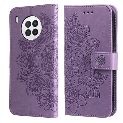 7-petal Flowers Embossed Flip Leather Phone Case with Holder & Card Slots, For Huawei nova 8i / Honor 50 Lite, For Huawei nova 9 / Honor 50, For Nokia G50, For OPPO Realme GT Neo2