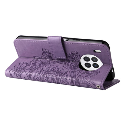 7-petal Flowers Embossed Flip Leather Phone Case with Holder & Card Slots, For Huawei nova 8i / Honor 50 Lite, For Huawei nova 9 / Honor 50, For Nokia G50, For OPPO Realme GT Neo2