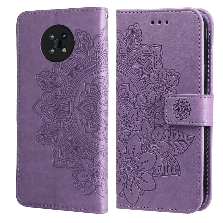 7-petal Flowers Embossed Flip Leather Phone Case with Holder & Card Slots, For Huawei nova 8i / Honor 50 Lite, For Huawei nova 9 / Honor 50, For Nokia G50, For OPPO Realme GT Neo2