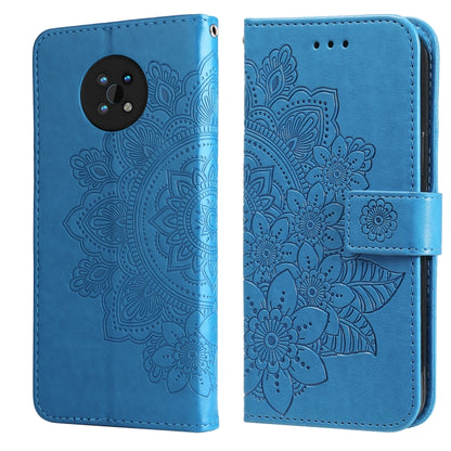 7-petal Flowers Embossed Flip Leather Phone Case with Holder & Card Slots, For Huawei nova 8i / Honor 50 Lite, For Huawei nova 9 / Honor 50, For Nokia G50, For OPPO Realme GT Neo2