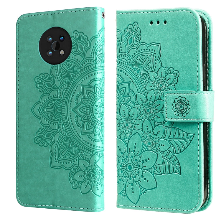 7-petal Flowers Embossed Flip Leather Phone Case with Holder & Card Slots, For Huawei nova 8i / Honor 50 Lite, For Huawei nova 9 / Honor 50, For Nokia G50, For OPPO Realme GT Neo2