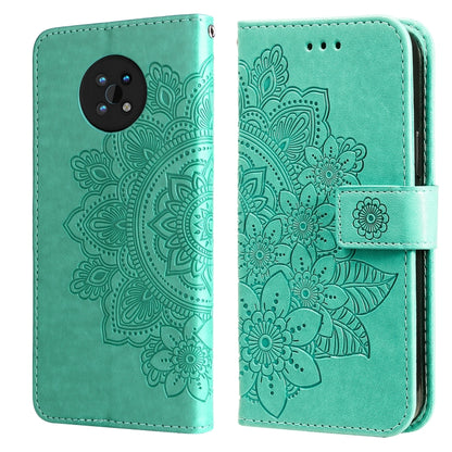 7-petal Flowers Embossed Flip Leather Phone Case with Holder & Card Slots, For Huawei nova 8i / Honor 50 Lite, For Huawei nova 9 / Honor 50, For Nokia G50, For OPPO Realme GT Neo2