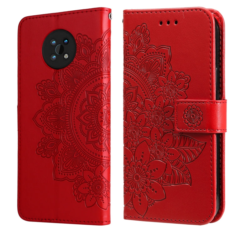 7-petal Flowers Embossed Flip Leather Phone Case with Holder & Card Slots, For Huawei nova 8i / Honor 50 Lite, For Huawei nova 9 / Honor 50, For Nokia G50, For OPPO Realme GT Neo2