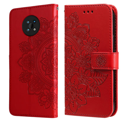 7-petal Flowers Embossed Flip Leather Phone Case with Holder & Card Slots, For Huawei nova 8i / Honor 50 Lite, For Huawei nova 9 / Honor 50, For Nokia G50, For OPPO Realme GT Neo2