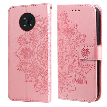 7-petal Flowers Embossed Flip Leather Phone Case with Holder & Card Slots, For Huawei nova 8i / Honor 50 Lite, For Huawei nova 9 / Honor 50, For Nokia G50, For OPPO Realme GT Neo2