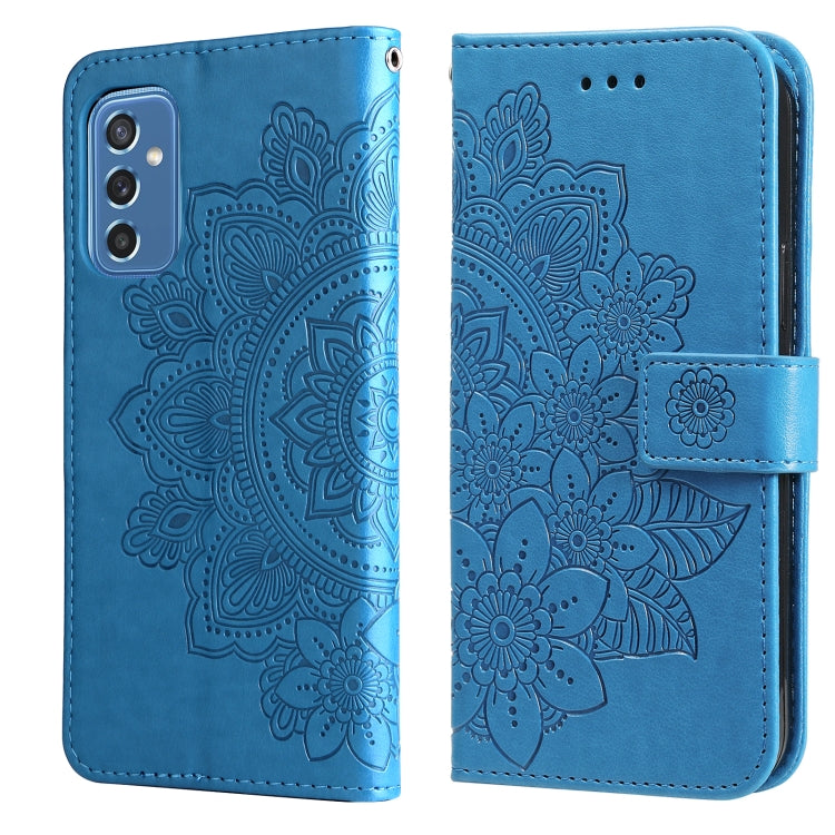 7-petal Flowers Embossed Flip Leather Phone Case with Holder & Card Slots, For OPPO Reno6 4G, For Samsung Galaxy M52 5G, For Samsung Galaxy S22 5G, For Samsung Galaxy S22+ 5G