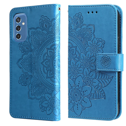 7-petal Flowers Embossed Flip Leather Phone Case with Holder & Card Slots, For OPPO Reno6 4G, For Samsung Galaxy M52 5G, For Samsung Galaxy S22 5G, For Samsung Galaxy S22+ 5G