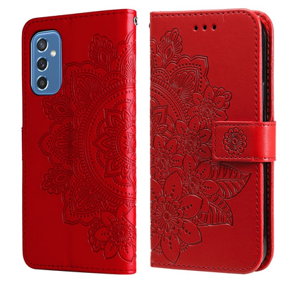 7-petal Flowers Embossed Flip Leather Phone Case with Holder & Card Slots, For OPPO Reno6 4G, For Samsung Galaxy M52 5G, For Samsung Galaxy S22 5G, For Samsung Galaxy S22+ 5G