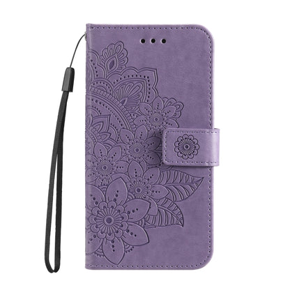 7-petal Flowers Embossed Flip Leather Phone Case with Holder & Card Slots, Samsung Galaxy S22 UItra 5G, For Samsung Galaxy A03s (164.2mm)