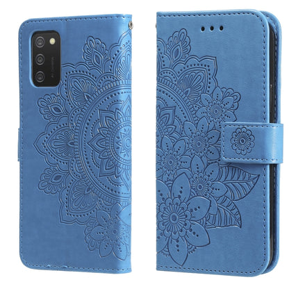 7-petal Flowers Embossed Flip Leather Phone Case with Holder & Card Slots, Samsung Galaxy S22 UItra 5G, For Samsung Galaxy A03s (164.2mm)