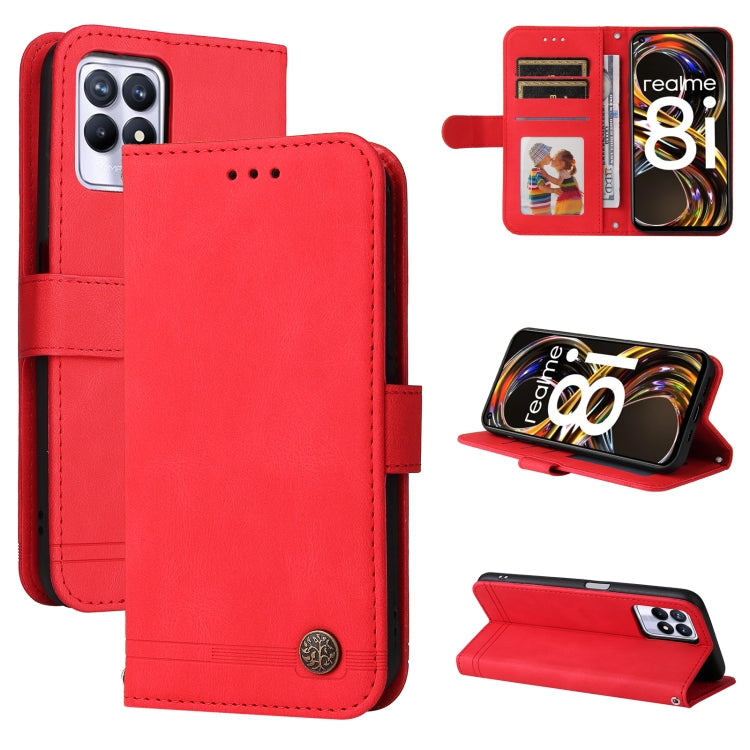 Skin Feel Life Tree Metal Button Horizontal Flip Leather Phone Case, For OPPO Realme 8i, For OPPO Realme GT NEO2, For OPPO Reno6 4G, For Huawei Nova 8i / Honor 50 Lite