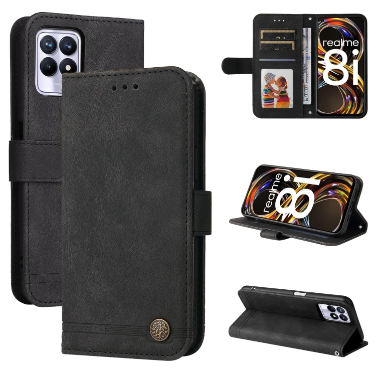 Skin Feel Life Tree Metal Button Horizontal Flip Leather Phone Case, For OPPO Realme 8i, For OPPO Realme GT NEO2, For OPPO Reno6 4G, For Huawei Nova 8i / Honor 50 Lite