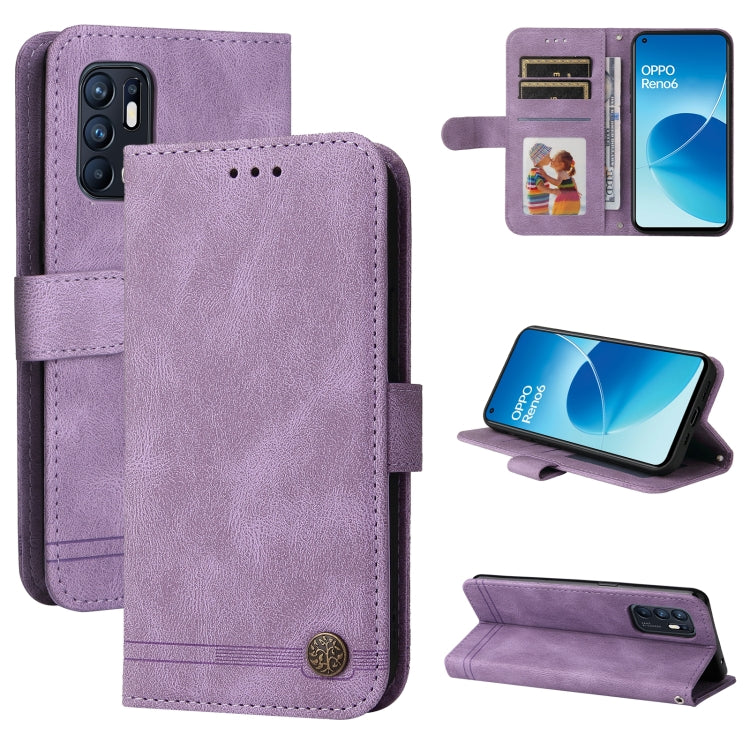 Skin Feel Life Tree Metal Button Horizontal Flip Leather Phone Case, For OPPO Realme 8i, For OPPO Realme GT NEO2, For OPPO Reno6 4G, For Huawei Nova 8i / Honor 50 Lite