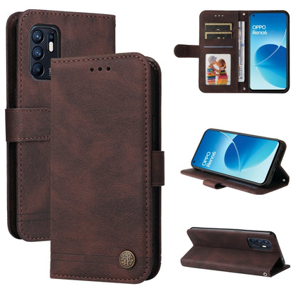 Skin Feel Life Tree Metal Button Horizontal Flip Leather Phone Case, For OPPO Realme 8i, For OPPO Realme GT NEO2, For OPPO Reno6 4G, For Huawei Nova 8i / Honor 50 Lite