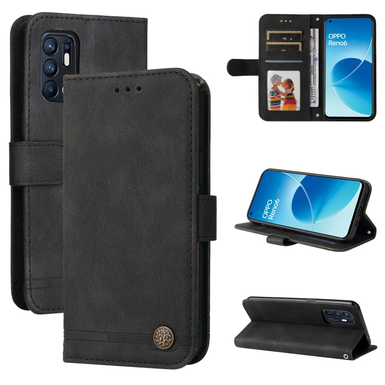 Skin Feel Life Tree Metal Button Horizontal Flip Leather Phone Case, For OPPO Realme 8i, For OPPO Realme GT NEO2, For OPPO Reno6 4G, For Huawei Nova 8i / Honor 50 Lite