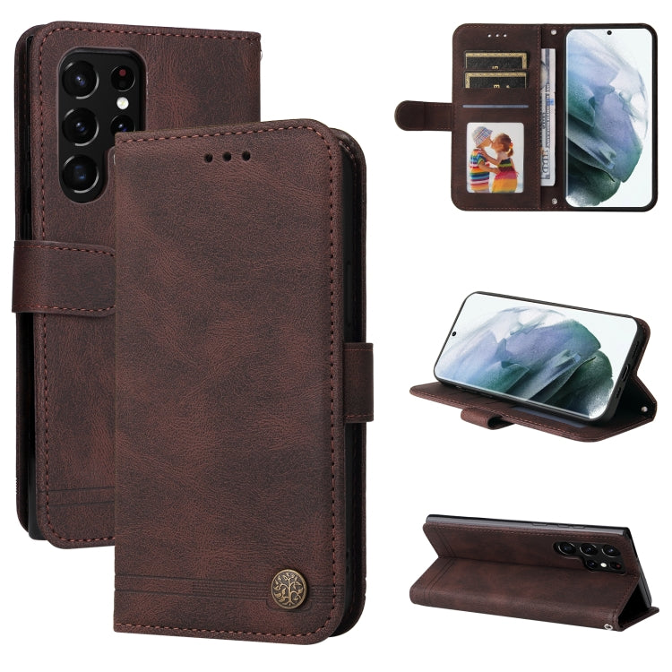 Skin Feel Life Tree Metal Button Horizontal Flip Leather Phone Case, For Huawei Nova 9 / Honor 50 5G, For Samsung Galaxy M52 5G, For Samsung Galaxy S22+ 5G, For Samsung Galaxy S22, For Samsung Galaxy S22 Ultra