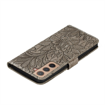 Lace Flower Leather Phone Case with Holder & Card Slots & Wallet & Photo Frame, For Samsung Galaxy S22 5G, For Samsung Galaxy S22 Ultra 5G, For Samsung Galaxy S22+ 5G, For Xiaomi Redmi Note 11
