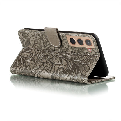 Lace Flower Leather Phone Case with Holder & Card Slots & Wallet & Photo Frame, For Samsung Galaxy S22 5G, For Samsung Galaxy S22 Ultra 5G, For Samsung Galaxy S22+ 5G, For Xiaomi Redmi Note 11