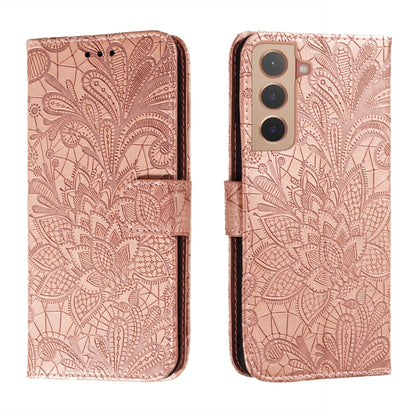 Lace Flower Leather Phone Case with Holder & Card Slots & Wallet & Photo Frame, For Samsung Galaxy S22 5G, For Samsung Galaxy S22 Ultra 5G, For Samsung Galaxy S22+ 5G, For Xiaomi Redmi Note 11