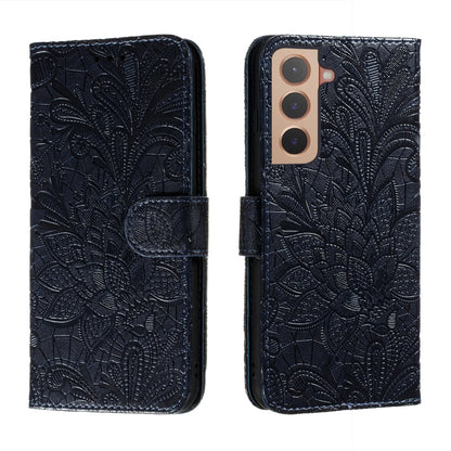 Lace Flower Leather Phone Case with Holder & Card Slots & Wallet & Photo Frame, For Samsung Galaxy S22 5G, For Samsung Galaxy S22 Ultra 5G, For Samsung Galaxy S22+ 5G, For Xiaomi Redmi Note 11