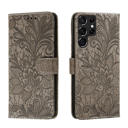 Lace Flower Leather Phone Case with Holder & Card Slots & Wallet & Photo Frame, For Samsung Galaxy S22 5G, For Samsung Galaxy S22 Ultra 5G, For Samsung Galaxy S22+ 5G, For Xiaomi Redmi Note 11