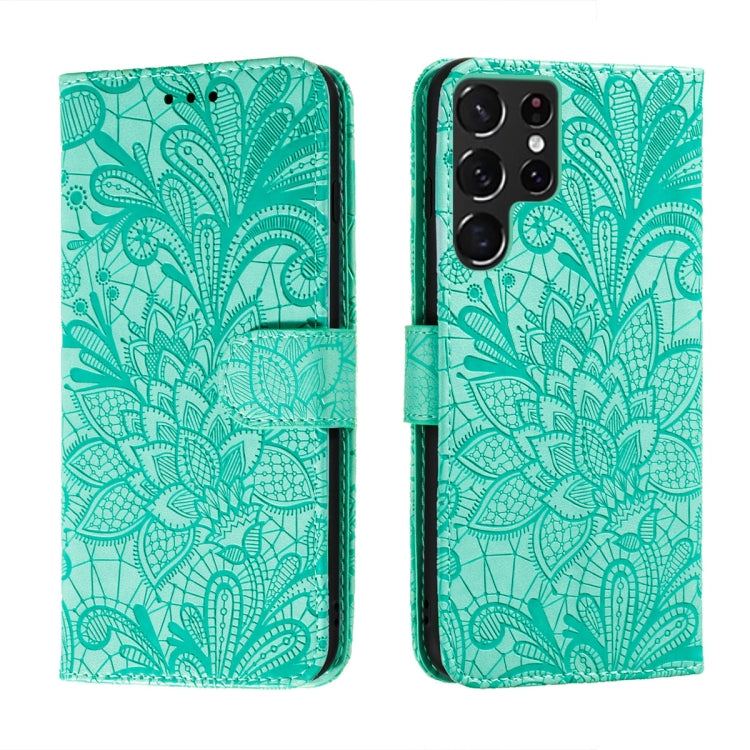 Lace Flower Leather Phone Case with Holder & Card Slots & Wallet & Photo Frame, For Samsung Galaxy S22 5G, For Samsung Galaxy S22 Ultra 5G, For Samsung Galaxy S22+ 5G, For Xiaomi Redmi Note 11