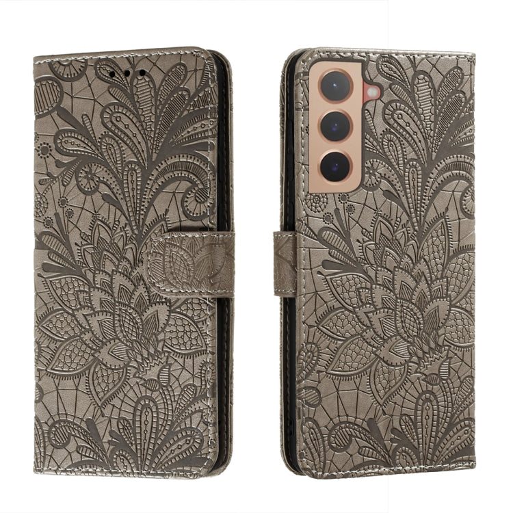 Lace Flower Leather Phone Case with Holder & Card Slots & Wallet & Photo Frame, For Samsung Galaxy S22 5G, For Samsung Galaxy S22 Ultra 5G, For Samsung Galaxy S22+ 5G, For Xiaomi Redmi Note 11
