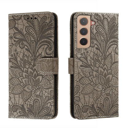 Lace Flower Leather Phone Case with Holder & Card Slots & Wallet & Photo Frame, For Samsung Galaxy S22 5G, For Samsung Galaxy S22 Ultra 5G, For Samsung Galaxy S22+ 5G, For Xiaomi Redmi Note 11