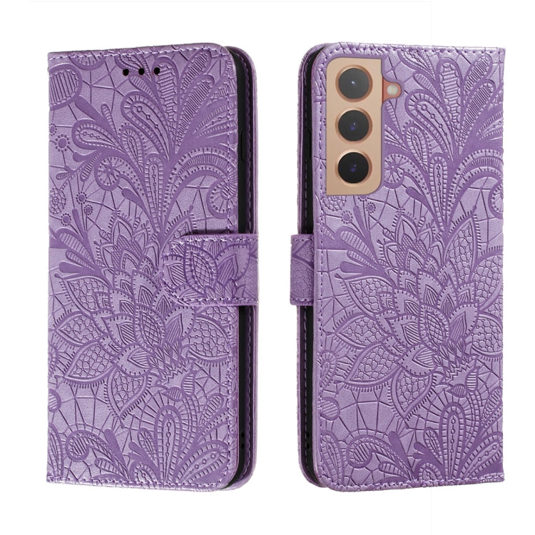 Lace Flower Leather Phone Case with Holder & Card Slots & Wallet & Photo Frame, For Samsung Galaxy S22 5G, For Samsung Galaxy S22 Ultra 5G, For Samsung Galaxy S22+ 5G, For Xiaomi Redmi Note 11