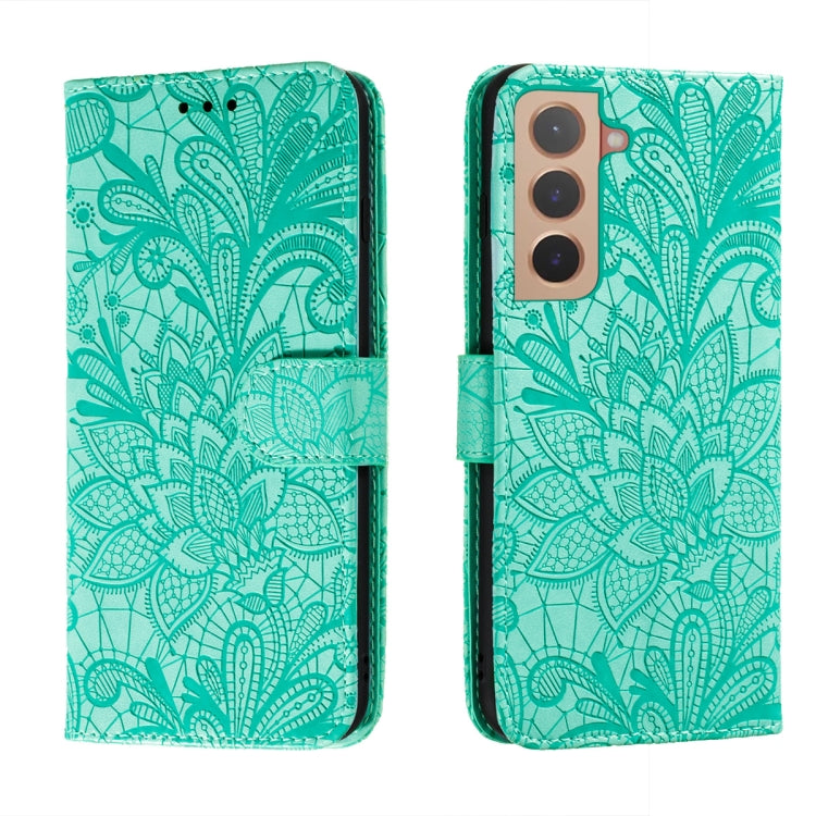 Lace Flower Leather Phone Case with Holder & Card Slots & Wallet & Photo Frame, For Samsung Galaxy S22 5G, For Samsung Galaxy S22 Ultra 5G, For Samsung Galaxy S22+ 5G, For Xiaomi Redmi Note 11