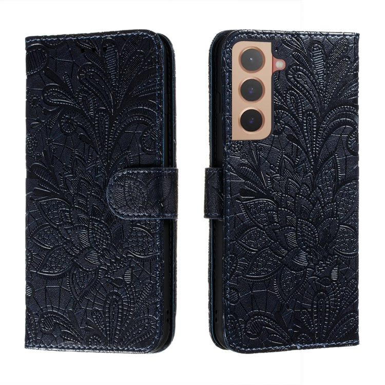 Lace Flower Leather Phone Case with Holder & Card Slots & Wallet & Photo Frame, For Samsung Galaxy S22 5G, For Samsung Galaxy S22 Ultra 5G, For Samsung Galaxy S22+ 5G, For Xiaomi Redmi Note 11
