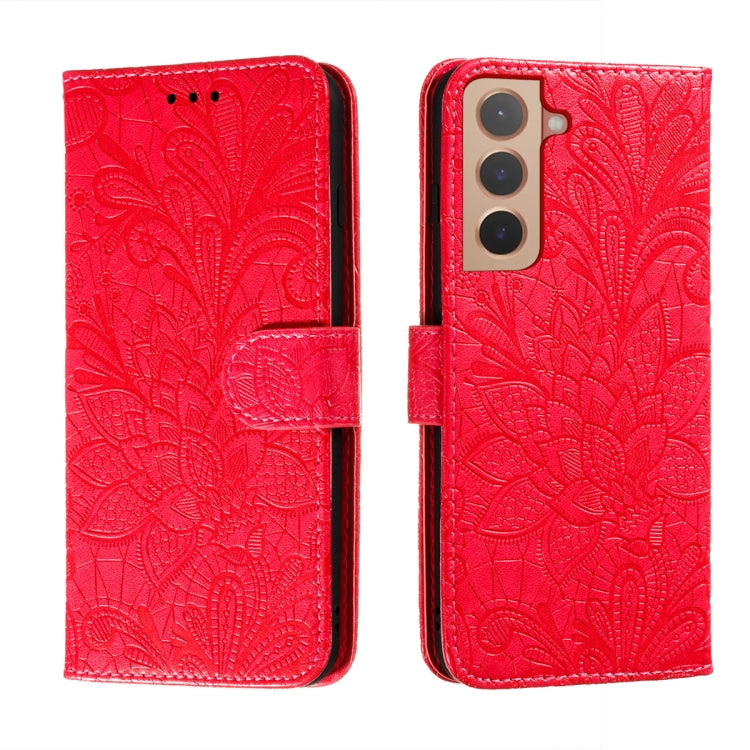 Lace Flower Leather Phone Case with Holder & Card Slots & Wallet & Photo Frame, For Samsung Galaxy S22 5G, For Samsung Galaxy S22 Ultra 5G, For Samsung Galaxy S22+ 5G, For Xiaomi Redmi Note 11