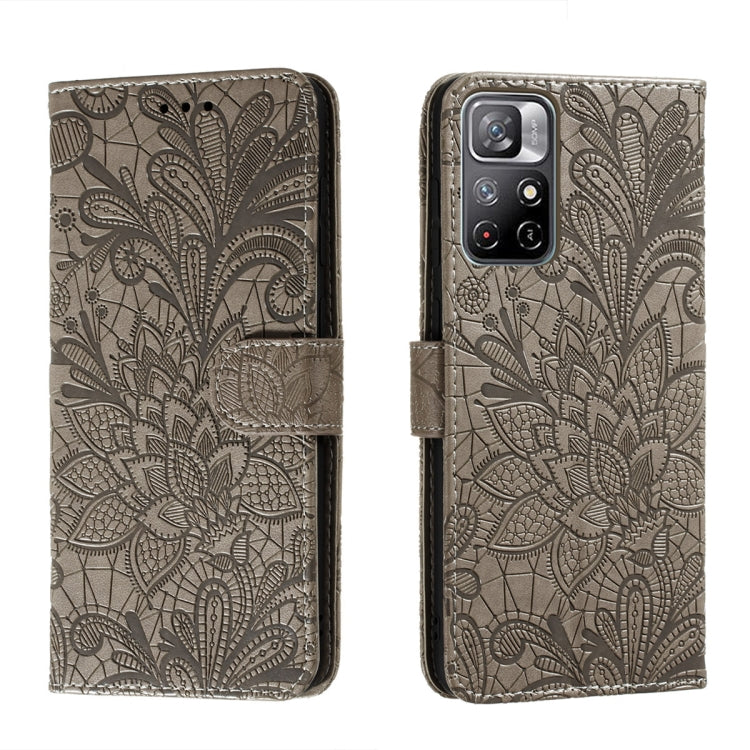 Lace Flower Leather Phone Case with Holder & Card Slots & Wallet & Photo Frame, For Samsung Galaxy S22 5G, For Samsung Galaxy S22 Ultra 5G, For Samsung Galaxy S22+ 5G, For Xiaomi Redmi Note 11