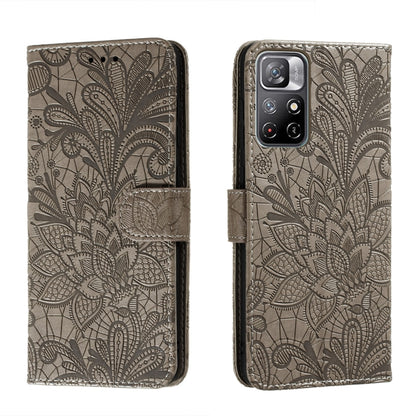 Lace Flower Leather Phone Case with Holder & Card Slots & Wallet & Photo Frame, For Samsung Galaxy S22 5G, For Samsung Galaxy S22 Ultra 5G, For Samsung Galaxy S22+ 5G, For Xiaomi Redmi Note 11