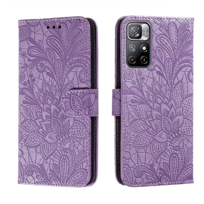 Lace Flower Leather Phone Case with Holder & Card Slots & Wallet & Photo Frame, For Samsung Galaxy S22 5G, For Samsung Galaxy S22 Ultra 5G, For Samsung Galaxy S22+ 5G, For Xiaomi Redmi Note 11