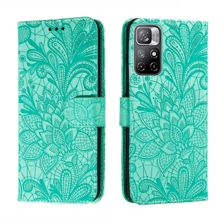 Lace Flower Leather Phone Case with Holder & Card Slots & Wallet & Photo Frame, For Samsung Galaxy S22 5G, For Samsung Galaxy S22 Ultra 5G, For Samsung Galaxy S22+ 5G, For Xiaomi Redmi Note 11
