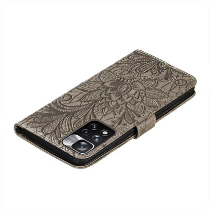 Lace Flower Leather Phone Case with Holder & Card Slots & Wallet & Photo Frame, For Xiaomi Redmi Note 11 Pro