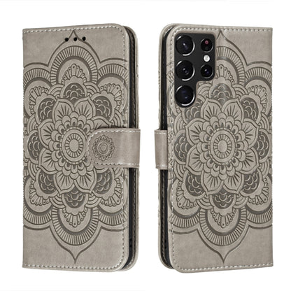 Sun Mandala Embossing Pattern Phone Leather Case with Holder & Card Slots & Wallet & Lanyard, For Samsung Galaxy S22 5G, For Samsung Galaxy S22 Ultra 5G, For Samsung Galaxy S22+ 5G