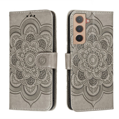 Sun Mandala Embossing Pattern Phone Leather Case with Holder & Card Slots & Wallet & Lanyard, For Samsung Galaxy S22 5G, For Samsung Galaxy S22 Ultra 5G, For Samsung Galaxy S22+ 5G