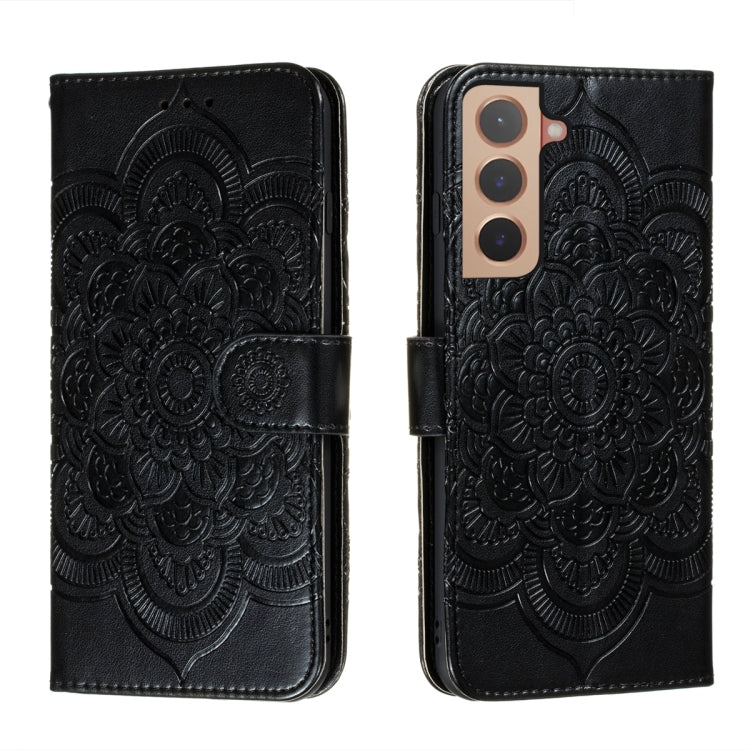 Sun Mandala Embossing Pattern Phone Leather Case with Holder & Card Slots & Wallet & Lanyard, For Samsung Galaxy S22 5G, For Samsung Galaxy S22 Ultra 5G, For Samsung Galaxy S22+ 5G