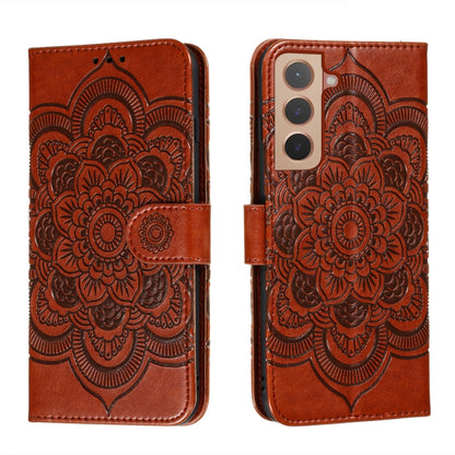 Sun Mandala Embossing Pattern Phone Leather Case with Holder & Card Slots & Wallet & Lanyard, For Samsung Galaxy S22 5G, For Samsung Galaxy S22 Ultra 5G, For Samsung Galaxy S22+ 5G