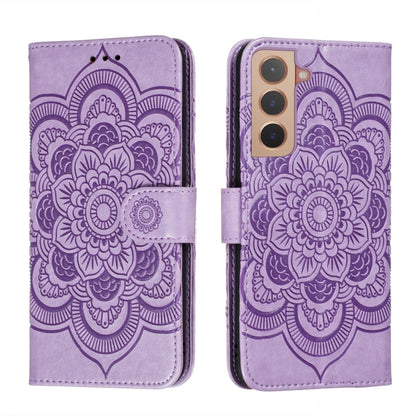 Sun Mandala Embossing Pattern Phone Leather Case with Holder & Card Slots & Wallet & Lanyard, For Samsung Galaxy S22 5G, For Samsung Galaxy S22 Ultra 5G, For Samsung Galaxy S22+ 5G