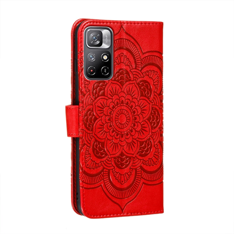 Sun Mandala Embossing Pattern Phone Leather Case with Holder & Card Slots & Wallet & Lanyard, For Xiaomi Redmi Note 11, For Xiaomi Redmi Note 11 Pro
