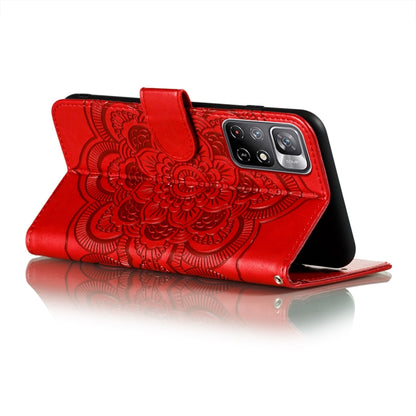 Sun Mandala Embossing Pattern Phone Leather Case with Holder & Card Slots & Wallet & Lanyard, For Xiaomi Redmi Note 11, For Xiaomi Redmi Note 11 Pro